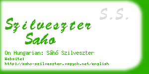szilveszter saho business card